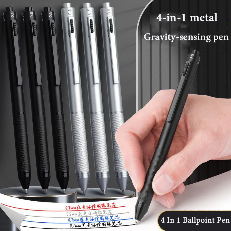 CowLost | product_id-metal-4-in-1-gravity-gel-pen-0-7mm-black-red-blue-mechanical-pencil-press-type-quick-dry-ballpoint |1