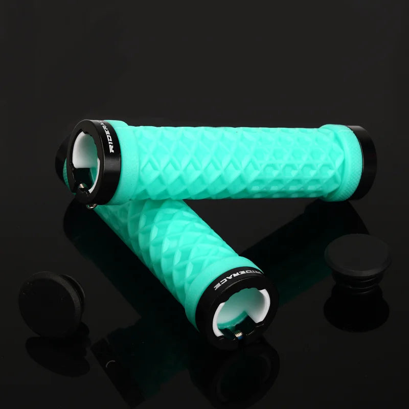 CowLost | riderace-bicycle-handlebar-grips-soft-rubber-mtb-mountain-bike-lock-on-handle-bar-cover-shockproof-anti-slip-ergonomic-cycling |20
