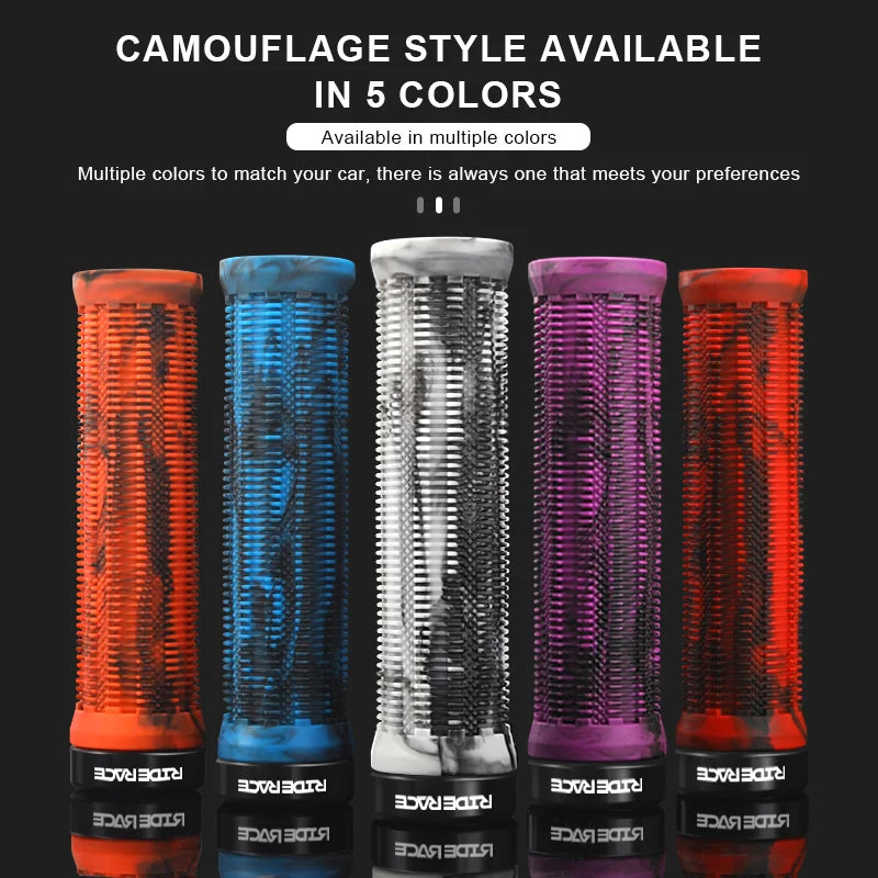 CowLost | riderace-bicycle-grips-lock-on-mountain-bike-handle-bar-cover-ergonomic-mixed-color-shockproof-tpr-rubber-cycling-handlebar-grip |7