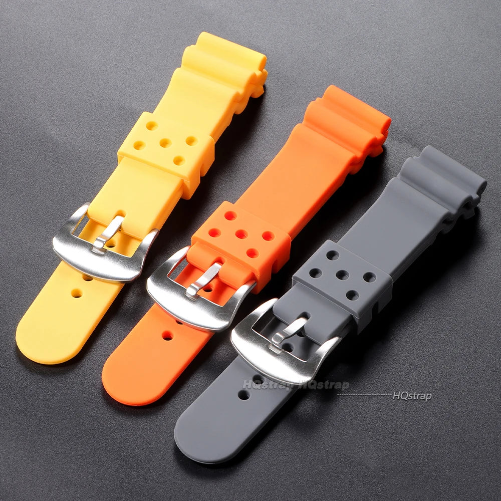 20mm 22mm Silicone Watch Strap for Seiko SKX007 SKX009 Sports Water Resistant Unisex Band