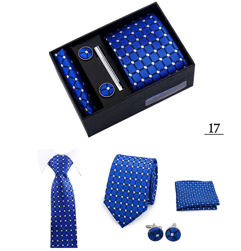 CowLost | tie-men-with-box-top-quality-business-ties-hanky-cufflink-set |14