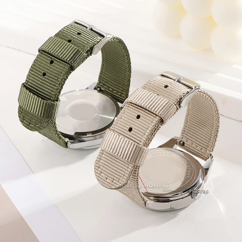 Nylon Quick Release Watch Band 18-24mm Military Woven Strap for Seiko Men Women