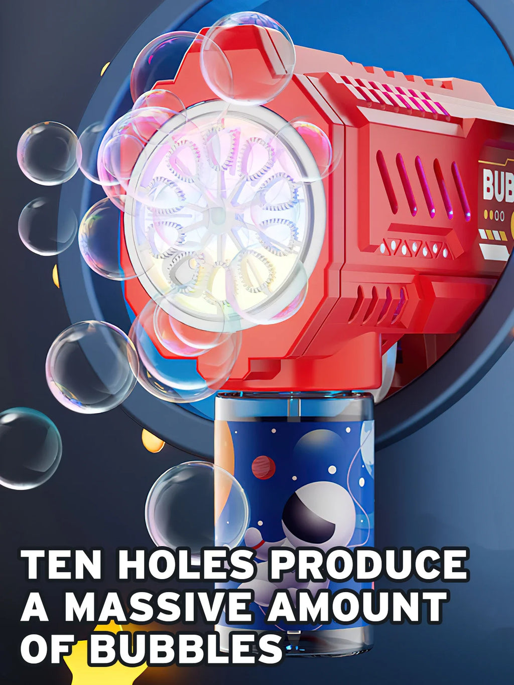 Automatic Bubble Gun Rocket Blower with Bubble Liquid Toy for Kids Outdoor Beach Gifts