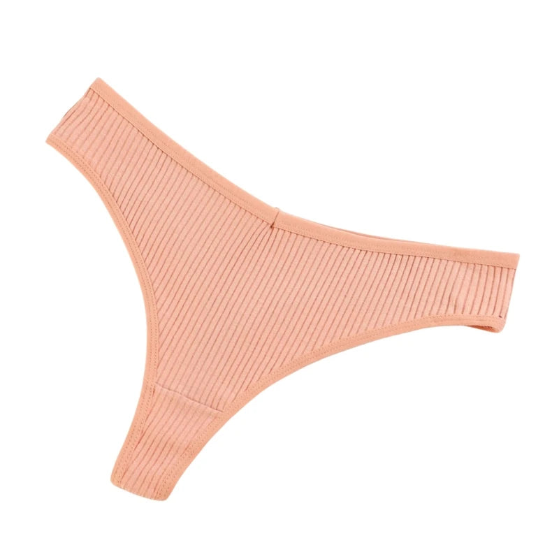 CowLost | product_id-4pcs-women-cotton-low-rise-solid-color-v-waist-g-string-thongs-m-xxl |14