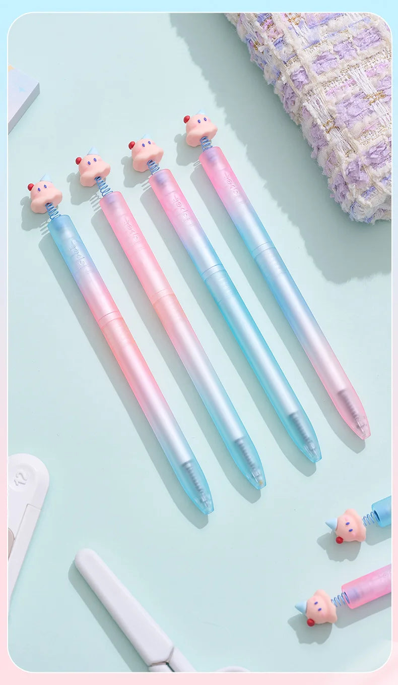 CowLost | product_id-4pcs-lopet-kwaii-cute-twist-gel-pens-color-changing-watermelon-vanilla-cream-quick-dry-black-ink-stationery-gift |32