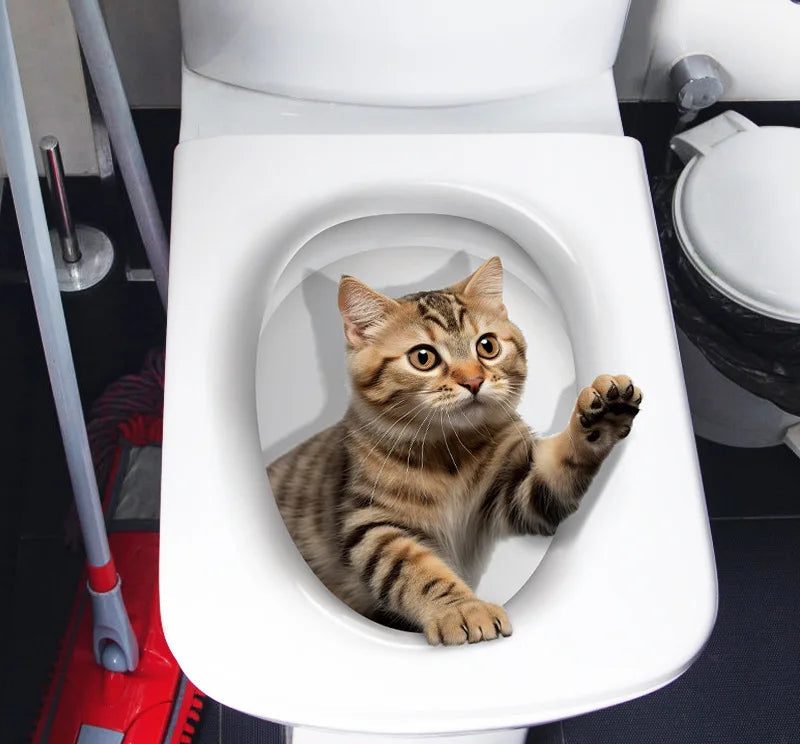 CowLost | vivid-3d-hole-cat-toilet-sticker-home-decoration |10