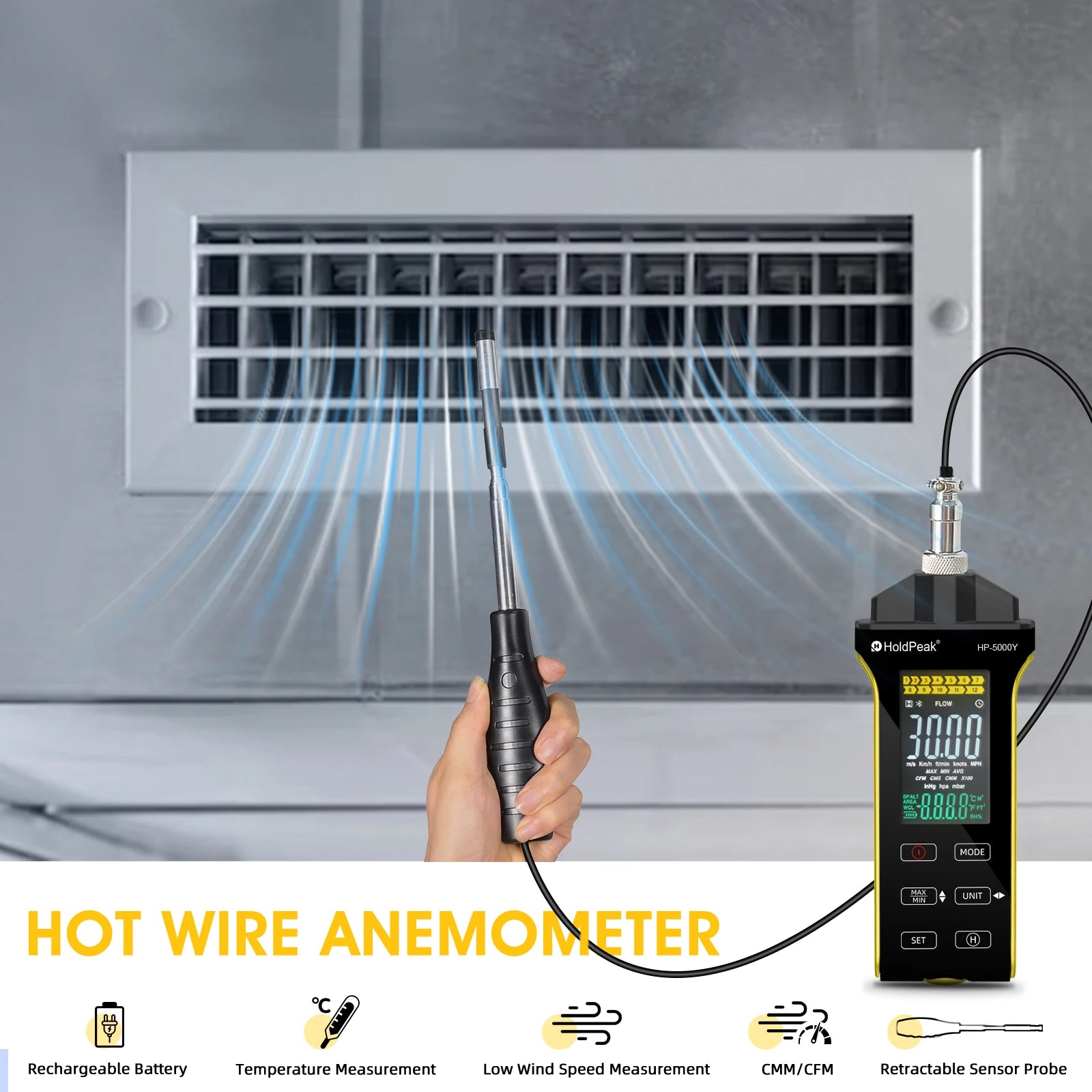 CowLost | fencing-barriers-btmeter-thermal-wind-speed-meter-with-telescopic-hotwire-sensor |2
