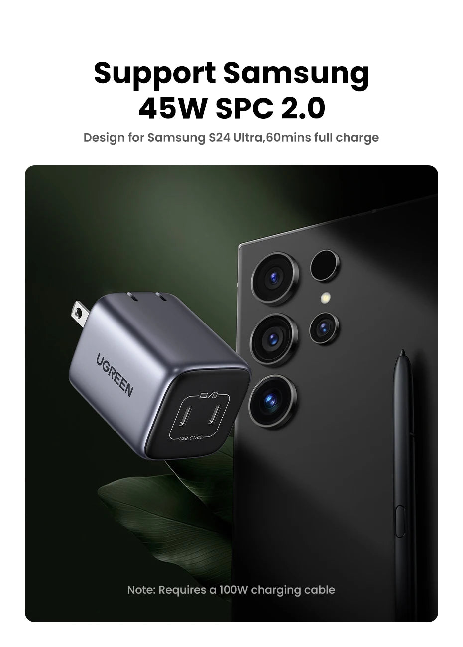 CowLost | ugreen-gan-45w-usb-charger-pd-qc-3-0-fast-charger |10