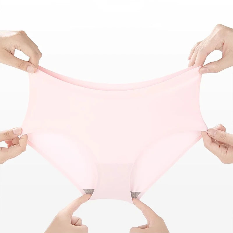 CowLost | product_id-fallsweet-7pcs-seamless-plus-size-mid-waist-ice-silk-panties-for-women |1