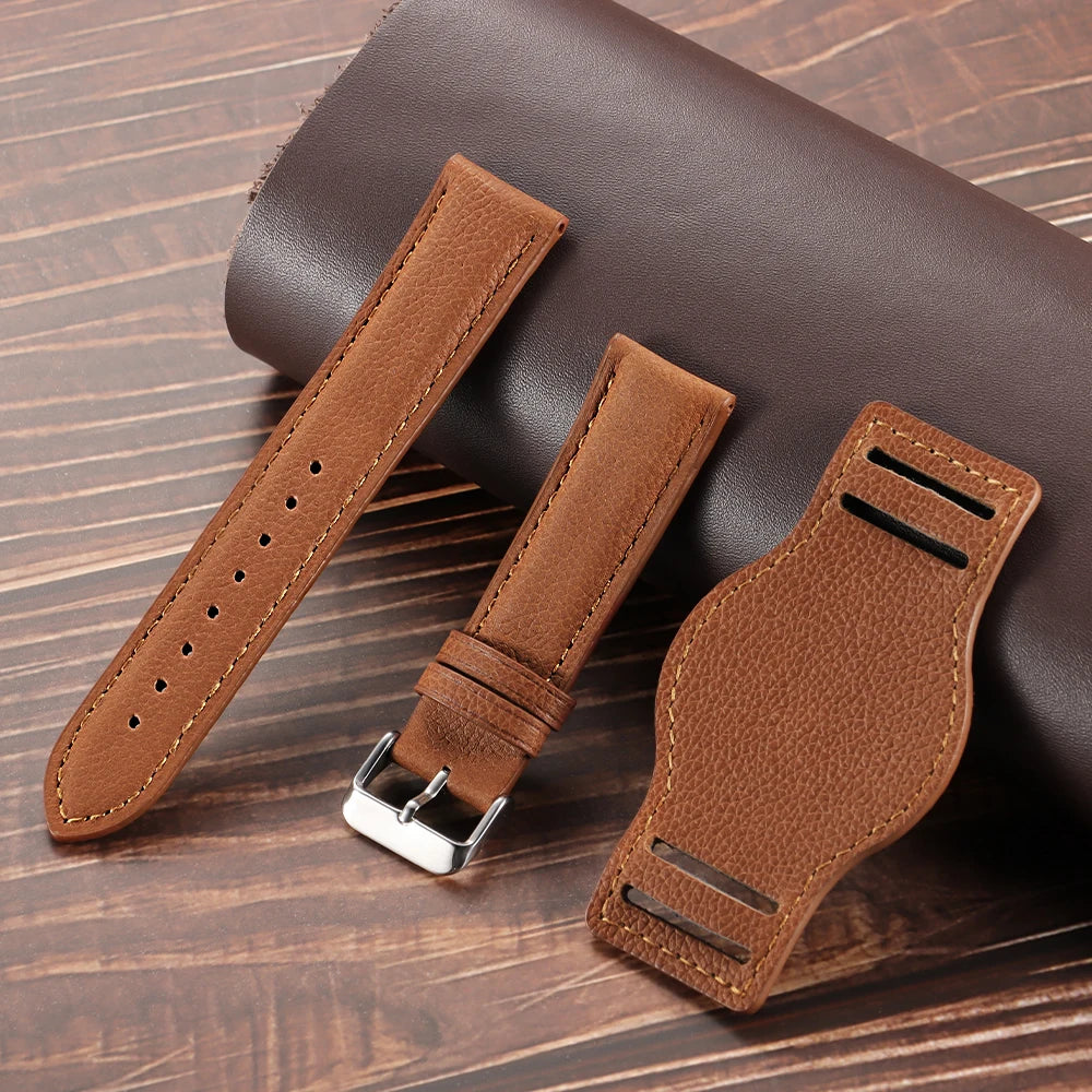 CowLost | product_id-vintage-handmade-cowhide-leather-watch-strap-18-22mm-for-seiko-black-brown-coffee-replacement-wristband |1