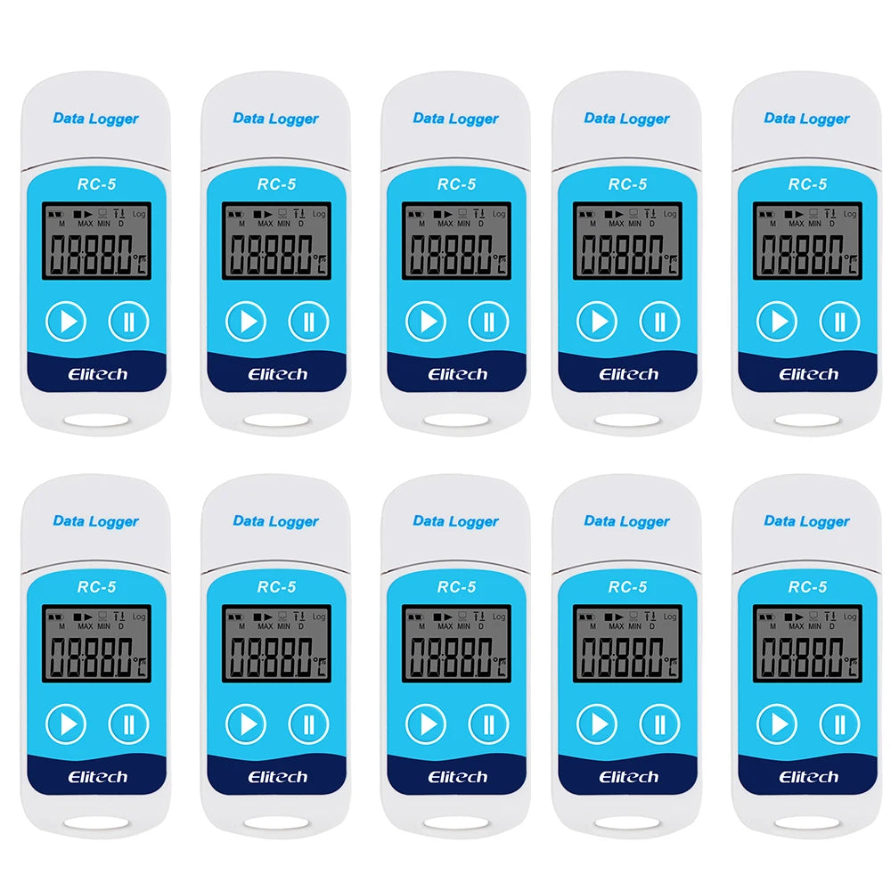 10PCS RC-5 USB Temperature Data Logger 32000 Points PDF Report Cold-Chain Recorder