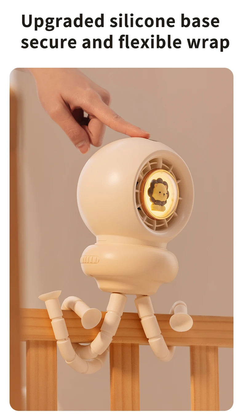 CowLost | portable-fan-clip-baby-stroller-usb-rechargeable-3600mah-with-light-stand-handheld |12