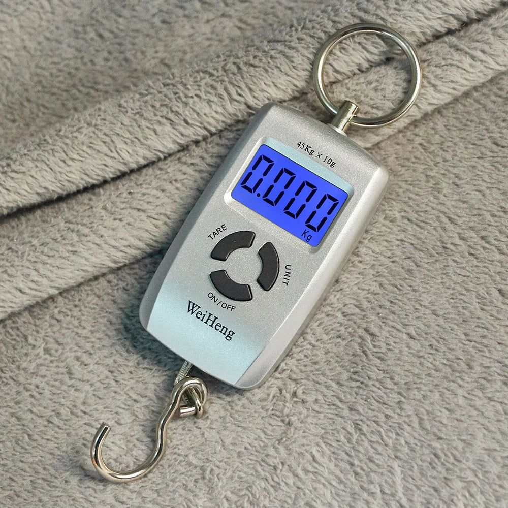 JUANJUAN 45kg Mini Digital Hanging Scale Portable Suitcase Fish Hook Weight Balance Kg Lb Oz Jin
