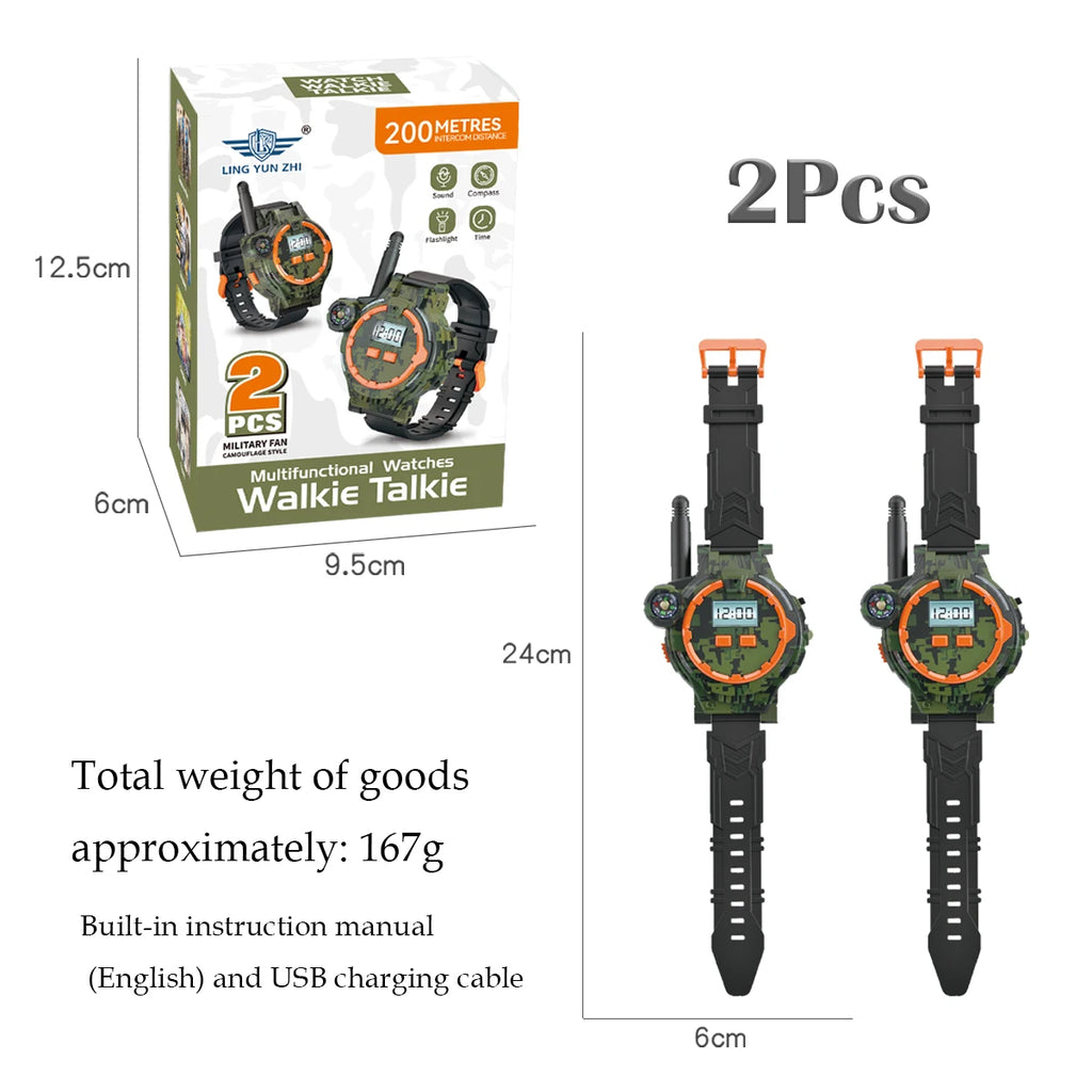 CowLost | product_id-2pcs-rechargeable-electronic-walkie-talkie-watch-with-compass-kids-toy-gift |5