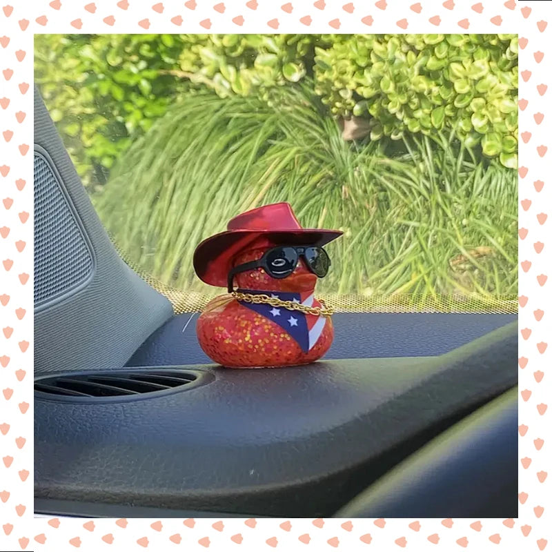 CowLost | product_id-rubber-duck-car-dashboard-ornament-with-sunglasses-cute-car-accessory |4