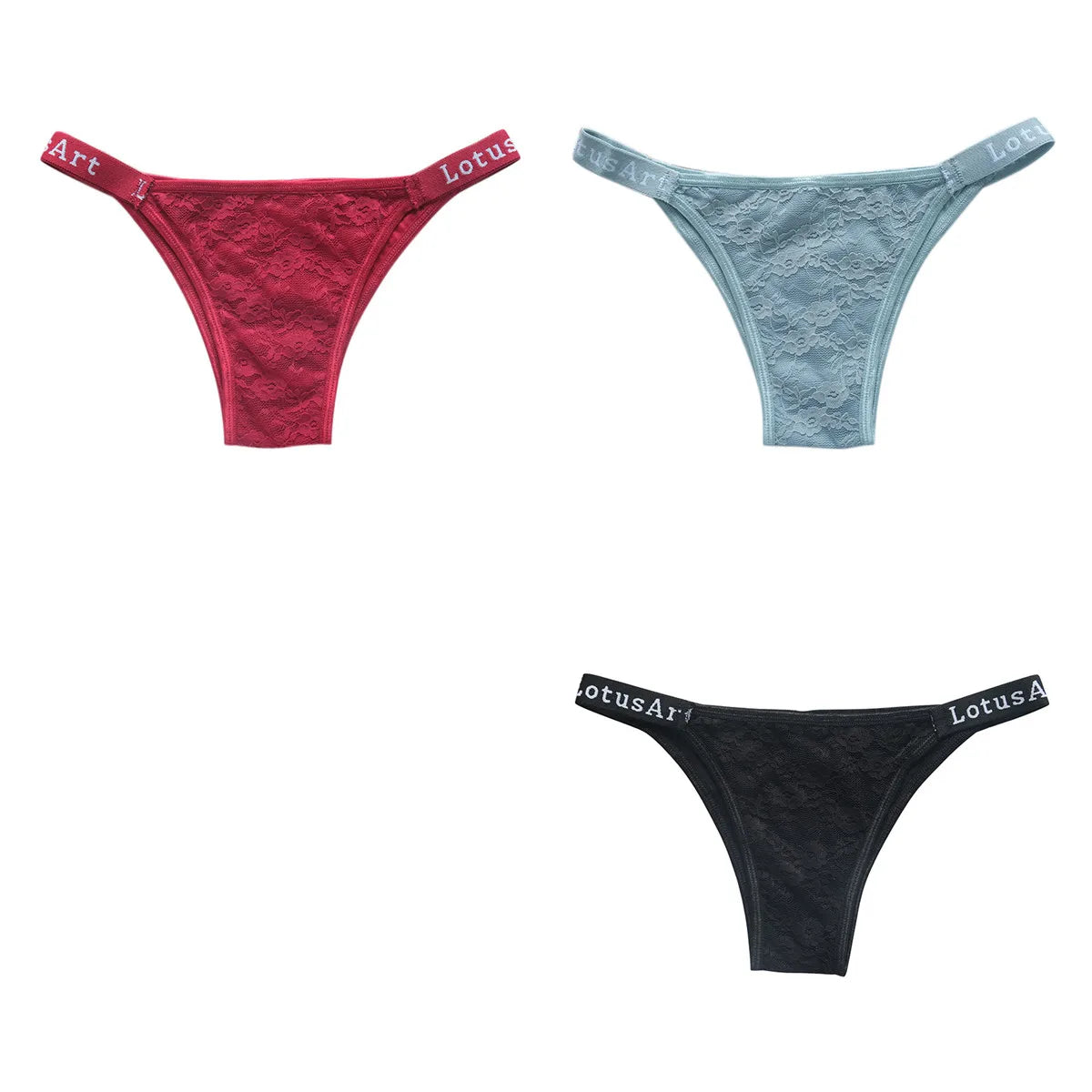 CowLost | product_id-3pcs-women-s-low-waist-lace-brazilian-briefs-set |17