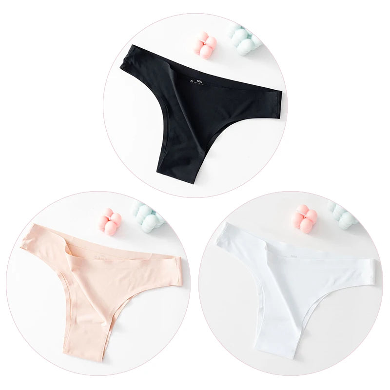 CowLost | 3pcs-set-womens-sexy-seamless-panties-female-ice-silk-underwear |12