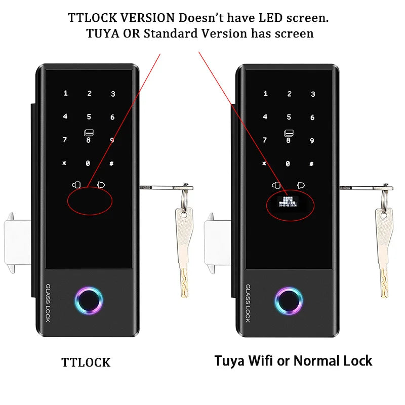 CowLost | locks-keys-product_id-smart-fingerprint-lock-for-slide-office-glass-door-swing-gate-with-tuya-wifi-ttlock-app-control |7