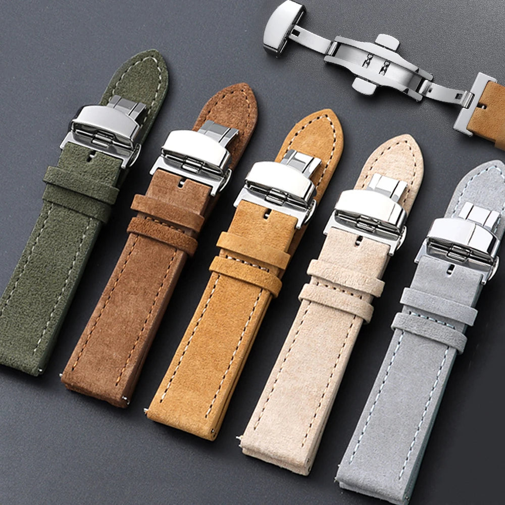 CowLost | product_id-suede-leather-watch-band-18-22mm-with-stainless-steel-butterfly-buckle-black-brown-blue |1