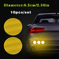 CowLost | 10pcs-set-car-bumper-reflective-safety-strip-stickers-car-circular-reflective-sticker-reflective-warning-safety-tape |8