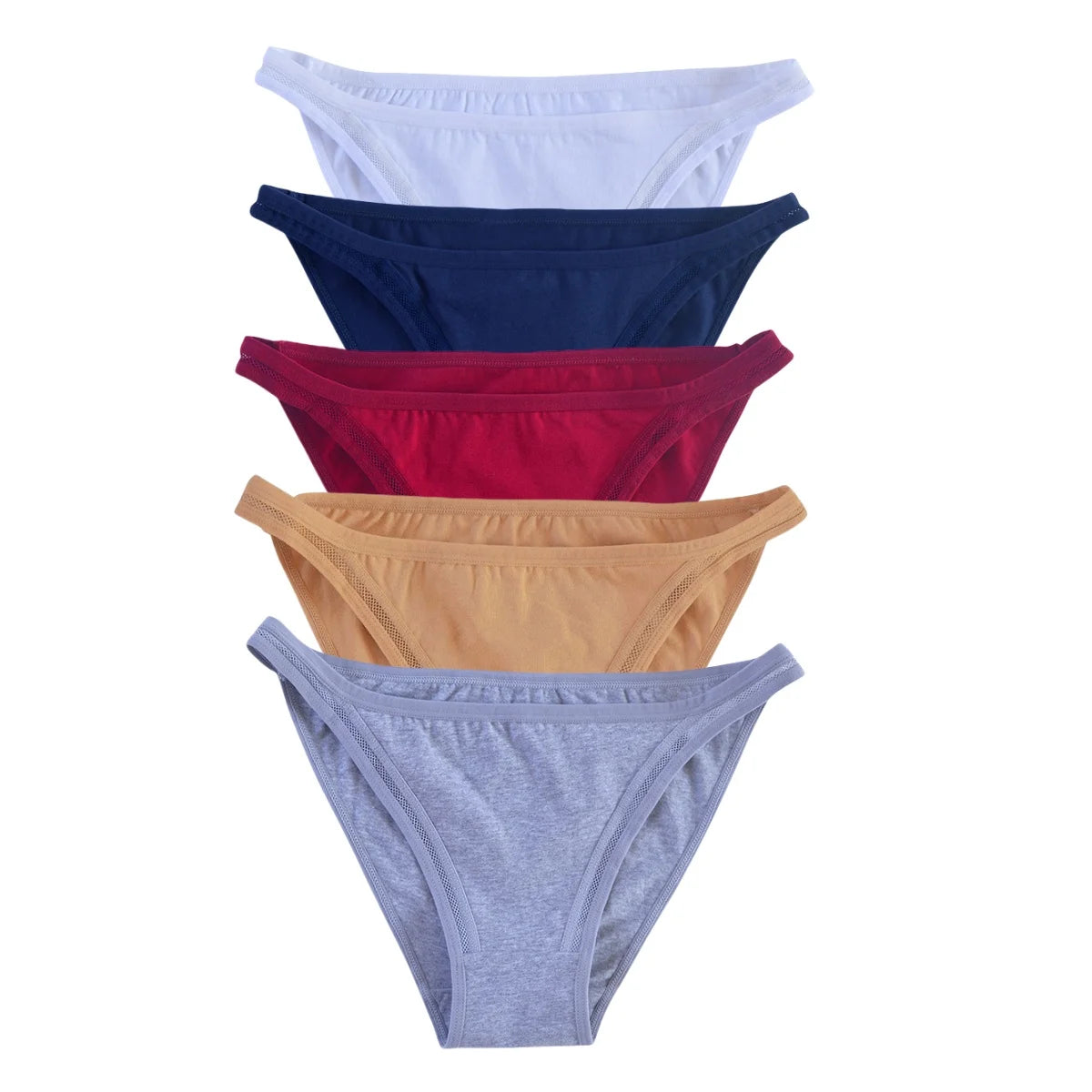 CowLost | product_id-5pcs-women-s-cotton-low-rise-breathable-solid-color-briefs-m-xl |23