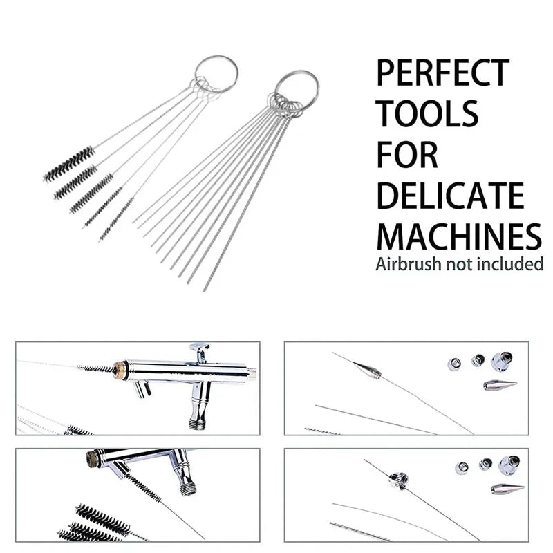 CowLost | 4pcs-set-airbrush-cleaning-brush-auto-spray-gun-nozzle-cleaning-equipment-repair-tools-scrape-spray-needle-brush-hand-tool |5