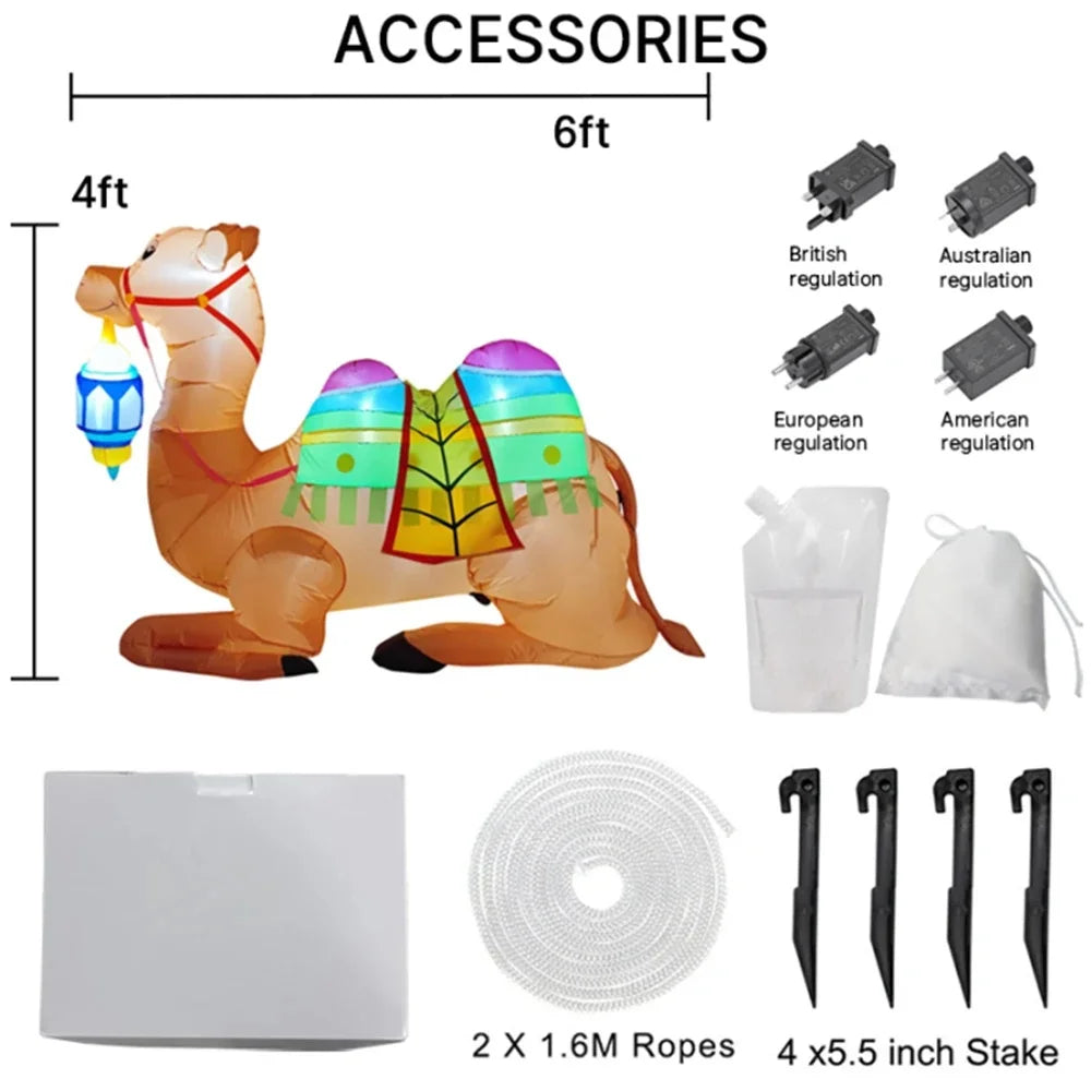 CowLost | 1-8m-6ft-ramadan-inflatable-camel-decoration-built-in-led-lights |3