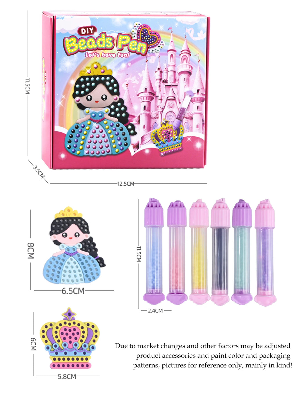 CowLost | product_id-diy-beads-pen-toy-set-handmade-creative-sticker-princess-rainbow-bow-girl-gift |14