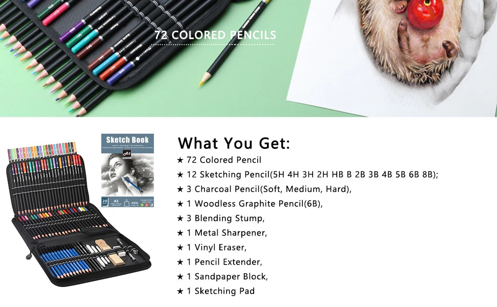 CowLost | art-pencils-product_id-96-piece-premium-drawing-pencil-set-with-72-colored-pencils-and-24-sketch-pencils-in-zippered-case |8