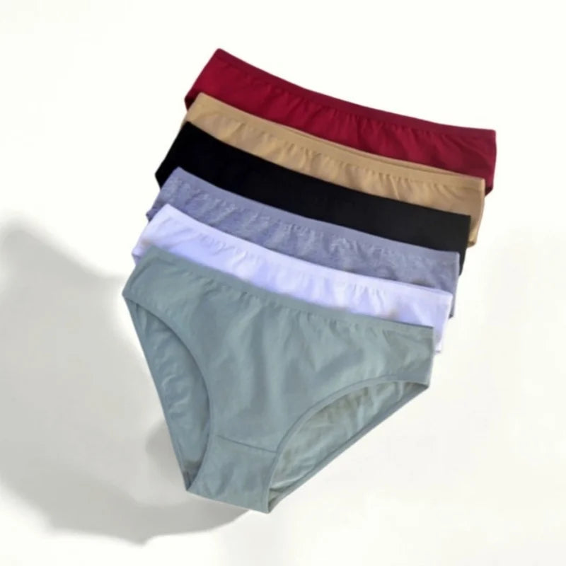 CowLost | product_id-4pcs-cotton-women-s-solid-color-brief-panties-m-xl-soft-comfortable-underwear |1