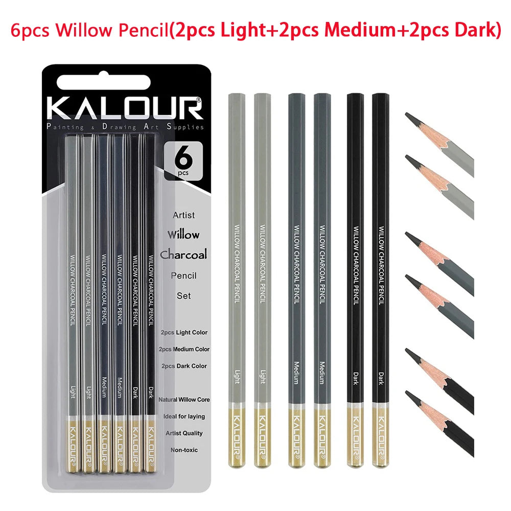 CowLost | product_id-6pcs-kalour-charcoal-willow-core-pencil-set-non-toxic-professional-art-supplies-for-drawing-painting-sketching |17