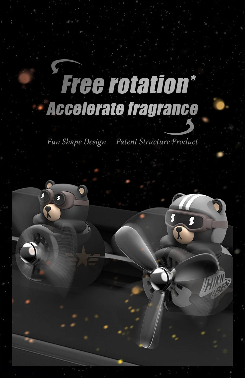 CowLost | product_id-unscented-diy-car-vent-diffuser-with-rotating-propeller-pilot-bear-ornament |10