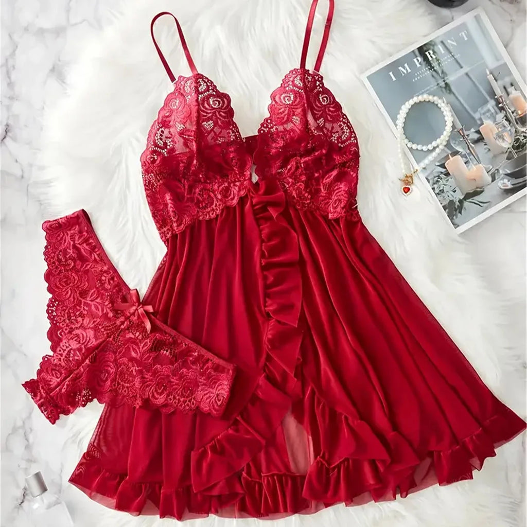 CowLost | elegant-transparent-red-sexy-lingerie-womens-underwear |3