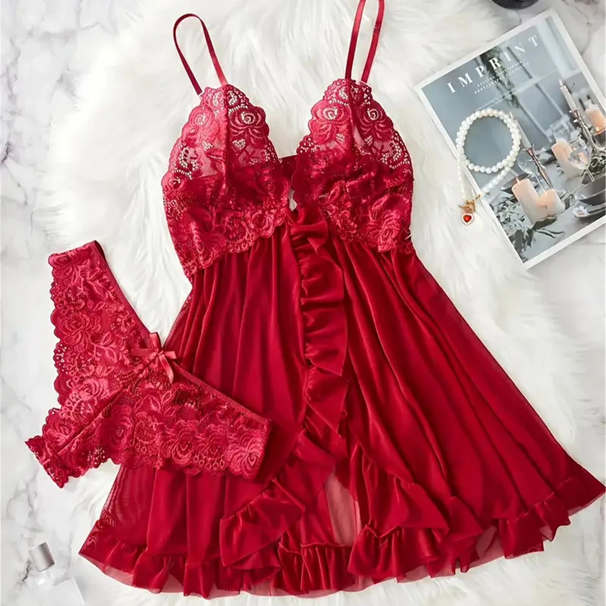 CowLost | elegant-transparent-red-sexy-lingerie-womens-underwear |3