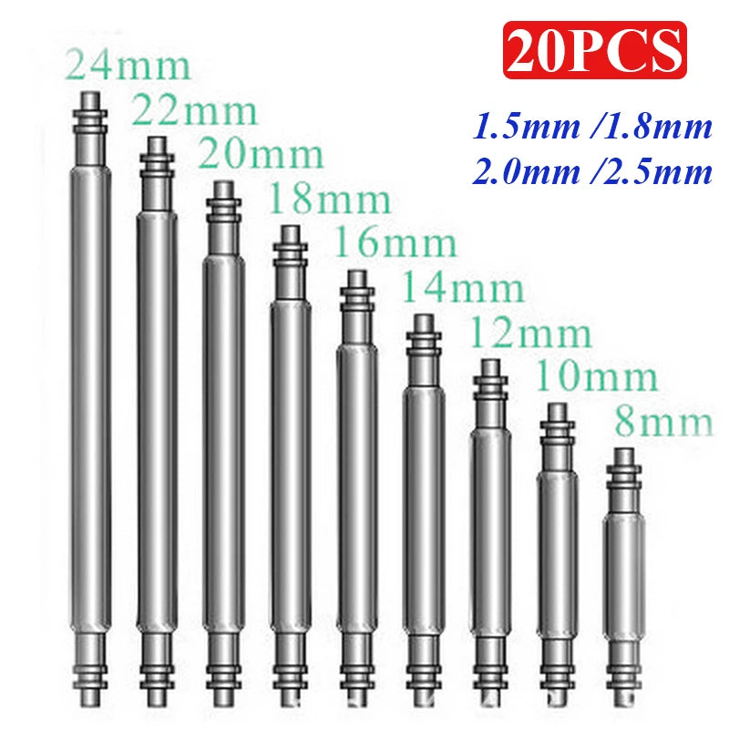 CowLost | product_id-20pcs-stainless-steel-watch-band-spring-pins-1-5-2-5mm-for-16-26mm-bands |1
