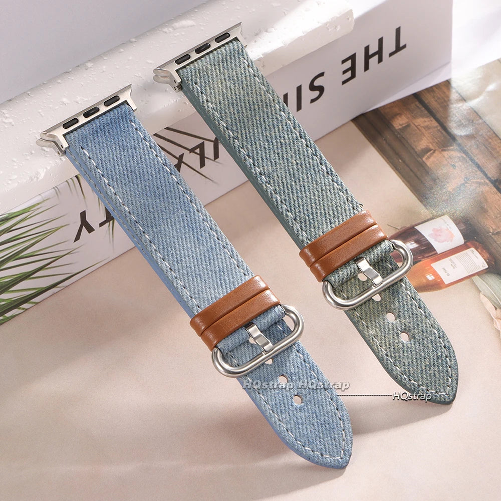 CowLost | watch-bands-product_id-hqstrap-sailcloth-denim-leather-watch-band-for-apple-watch-series-10-5-38-49mm |2