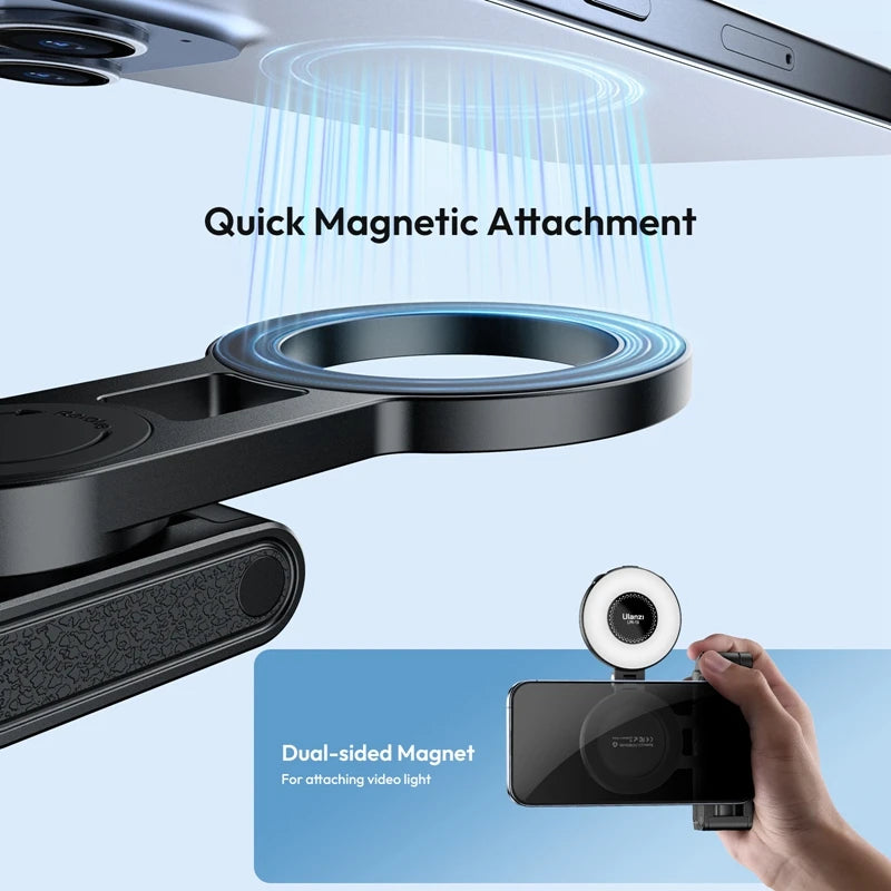 CowLost | ulanzi-jj03-magnetic-phone-tripod-wireless-phone-grip-selfie-stick-desktop-tripod-for-iphone-16-15-14-13-pro-pro-max |2