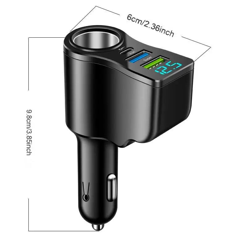 CowLost | product_id-66w-digital-display-dual-usb-car-charger-with-3-port-cigarette-lighter-splitter |6
