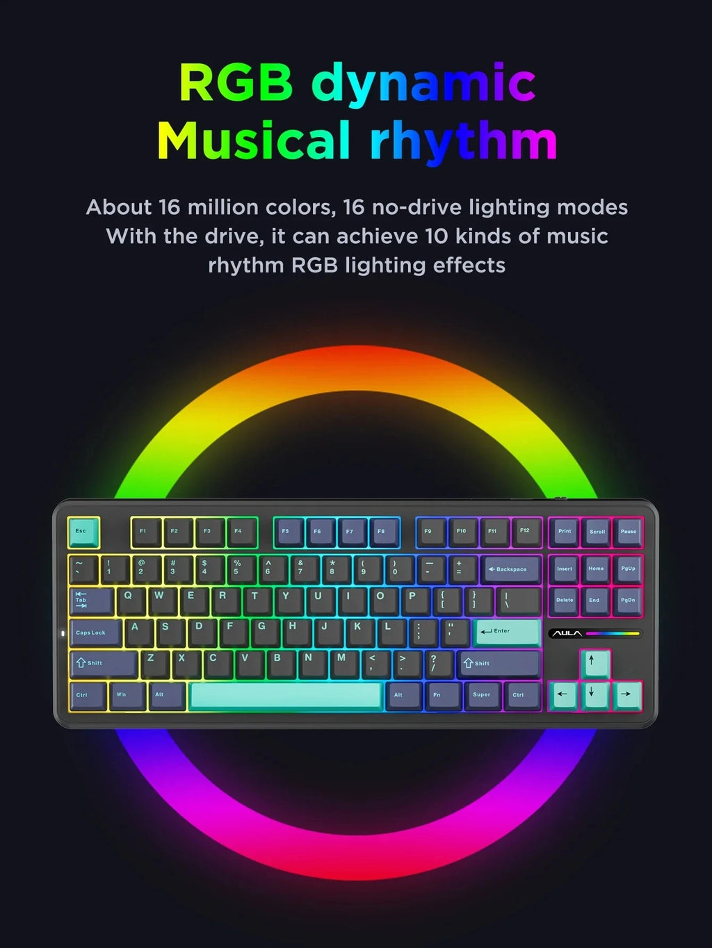 CowLost | aula-f87-pro-mechanical-keyboard-wired-2-4g-wireless-bluetooth-tri-mode-87key-8000mah |14