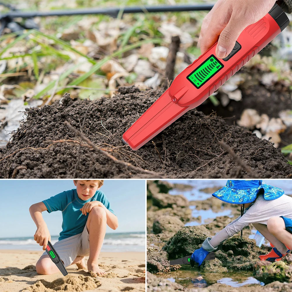 Handheld 360° Side-Scan Metal Detector GP-Pointer with LED Light for Gold Silver Coin Treasure Hunting