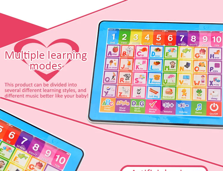 Learning Tablet for Kids Educational Touch and Learn Preschool Toy