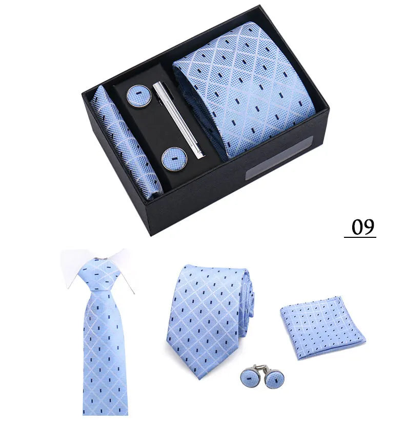 CowLost | tie-men-with-box-top-quality-business-ties-hanky-cufflink-set |17