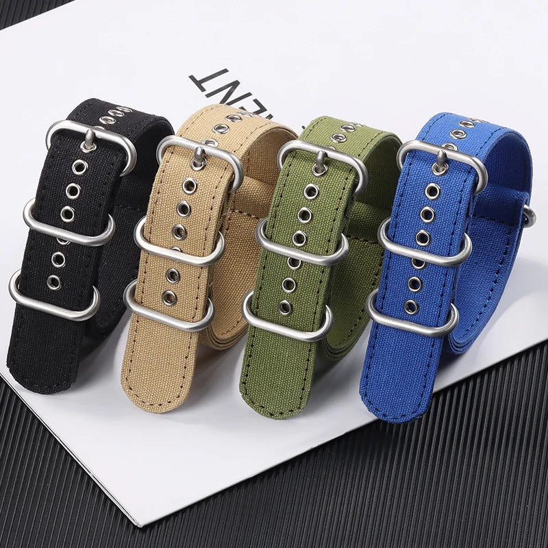 CowLost | product_id-canvas-nylon-watch-strap-with-stainless-steel-buckle-for-seiko-smartwatches-18-20-22-24mm |8