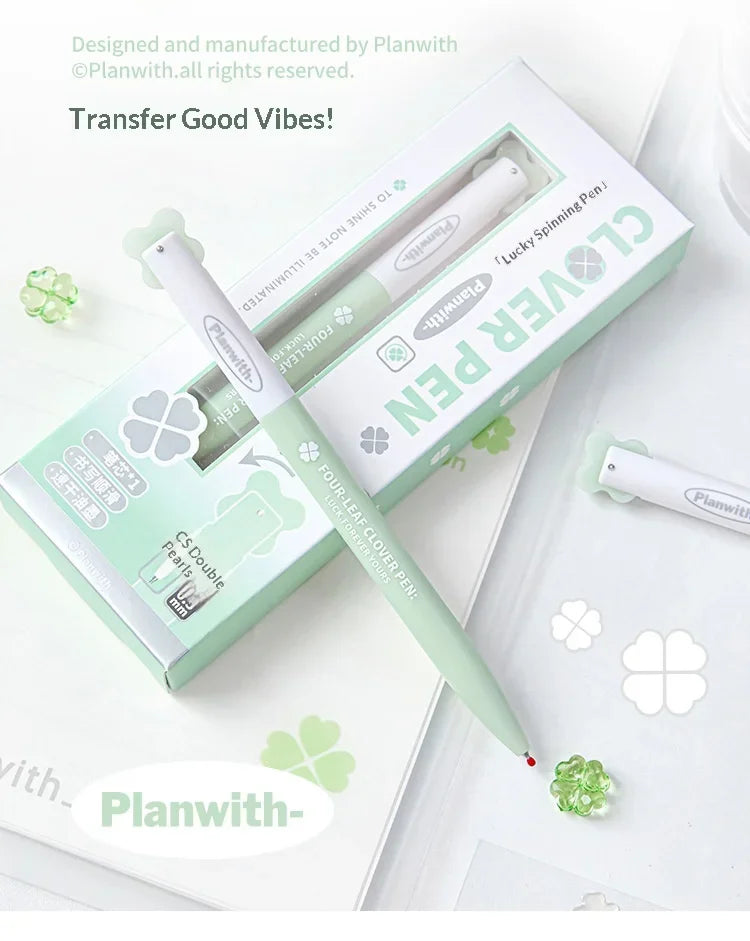 CowLost | product_id-planwith-lucky-clover-0-5mm-carbon-black-gel-pen-no-smudge-smooth-writing-rotary-twist |7