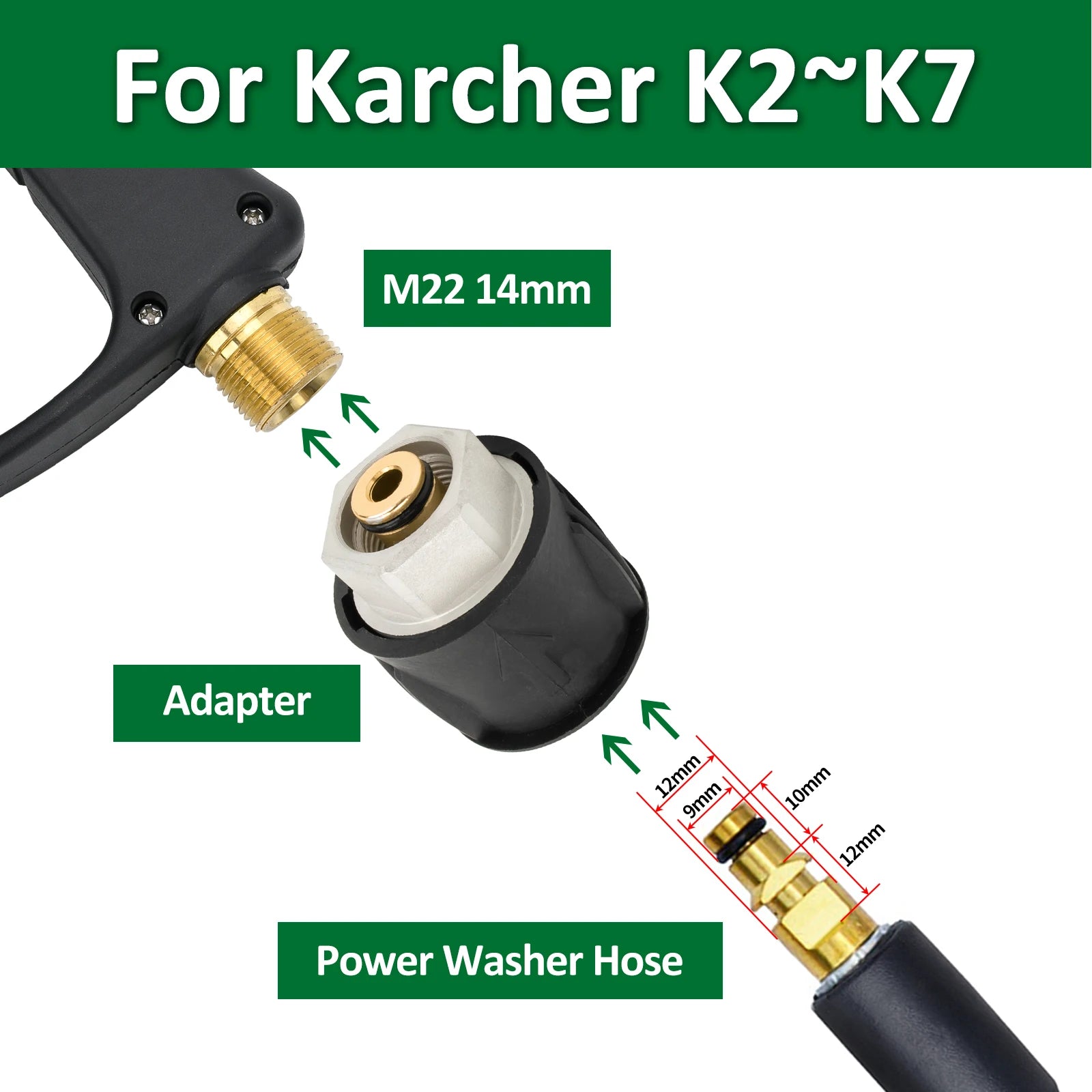 CowLost | pressure-washer-water-gun-with-car-cleaning-hose-connector-for-karcher-nilfisk-parkside-bosch |15