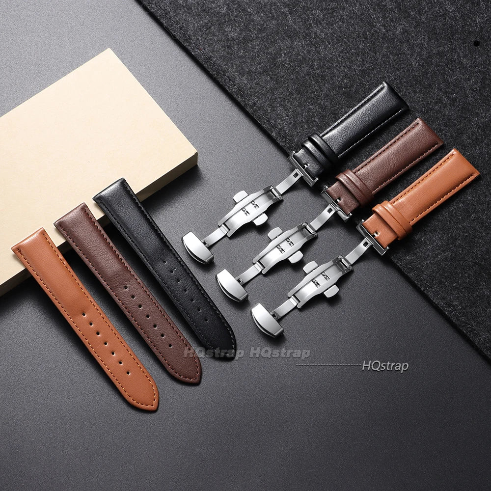 CowLost | bracelets-product_id-pu-leather-watch-band-14-24mm-with-stainless-steel-butterfly-buckle-black-brown-strap |4