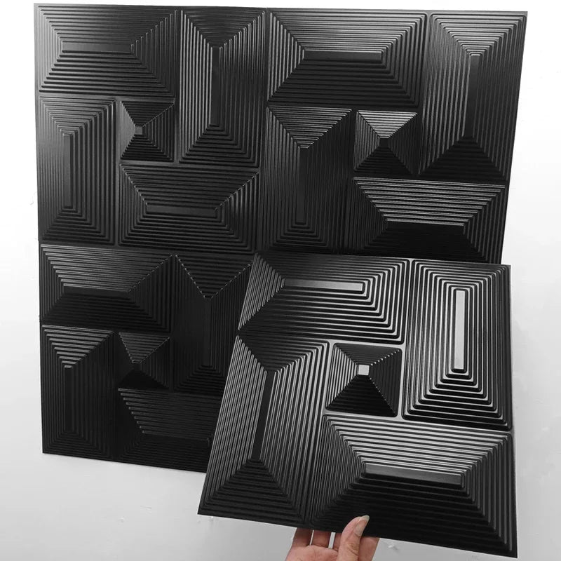 1 Pcs Super 3D Art Champagne Gold Wood grainWall Panel