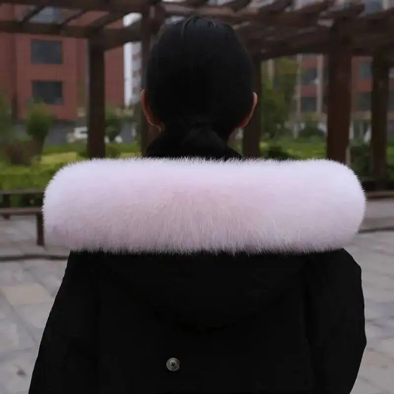 CowLost | fox-fur-collar-for-women-luxury-warm-winter-coat-trim-scarf |34