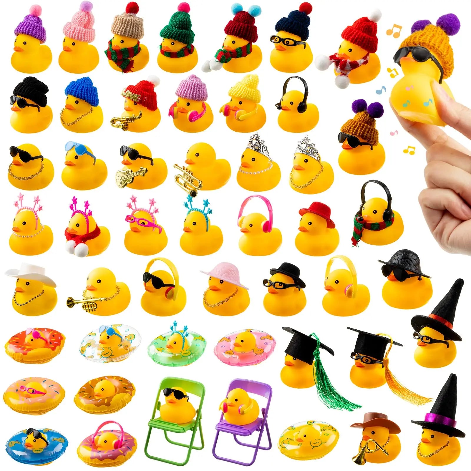 CowLost | product_id-50-sets-cute-rubber-duck-bath-toys-with-mini-sunglasses-for-shower-and-car-dashboard-decorations |1