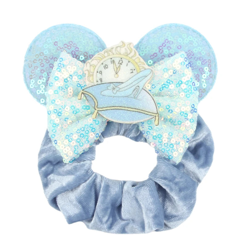 CowLost | cute-disney-castle-fireworks-balloons-hair-scrunchies-velvet-hairband-for-girls |23